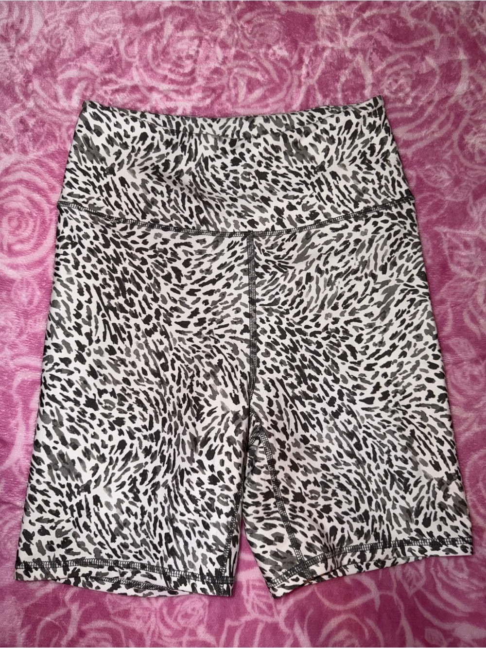Balance Collection Black & White Animal Print High-Waist Bike Shorts